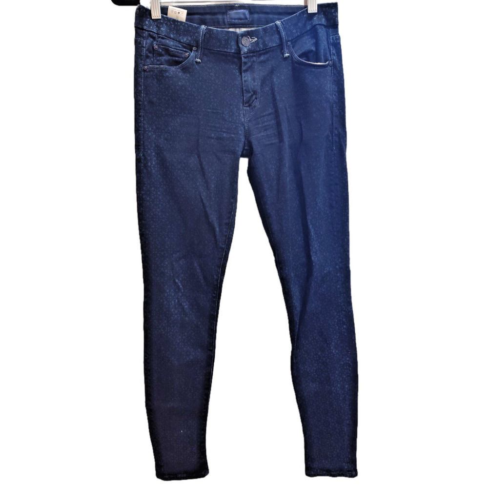 Mother The Looker Foulard Me Once Blue Floral Stretch Skinny Jeans Size 28‎